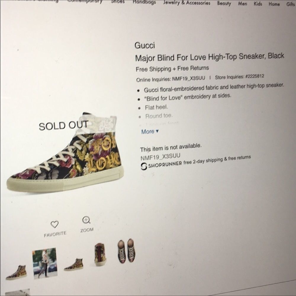 Gucci major blind love high tops Mens size UK 5. - Picture 2 of 9